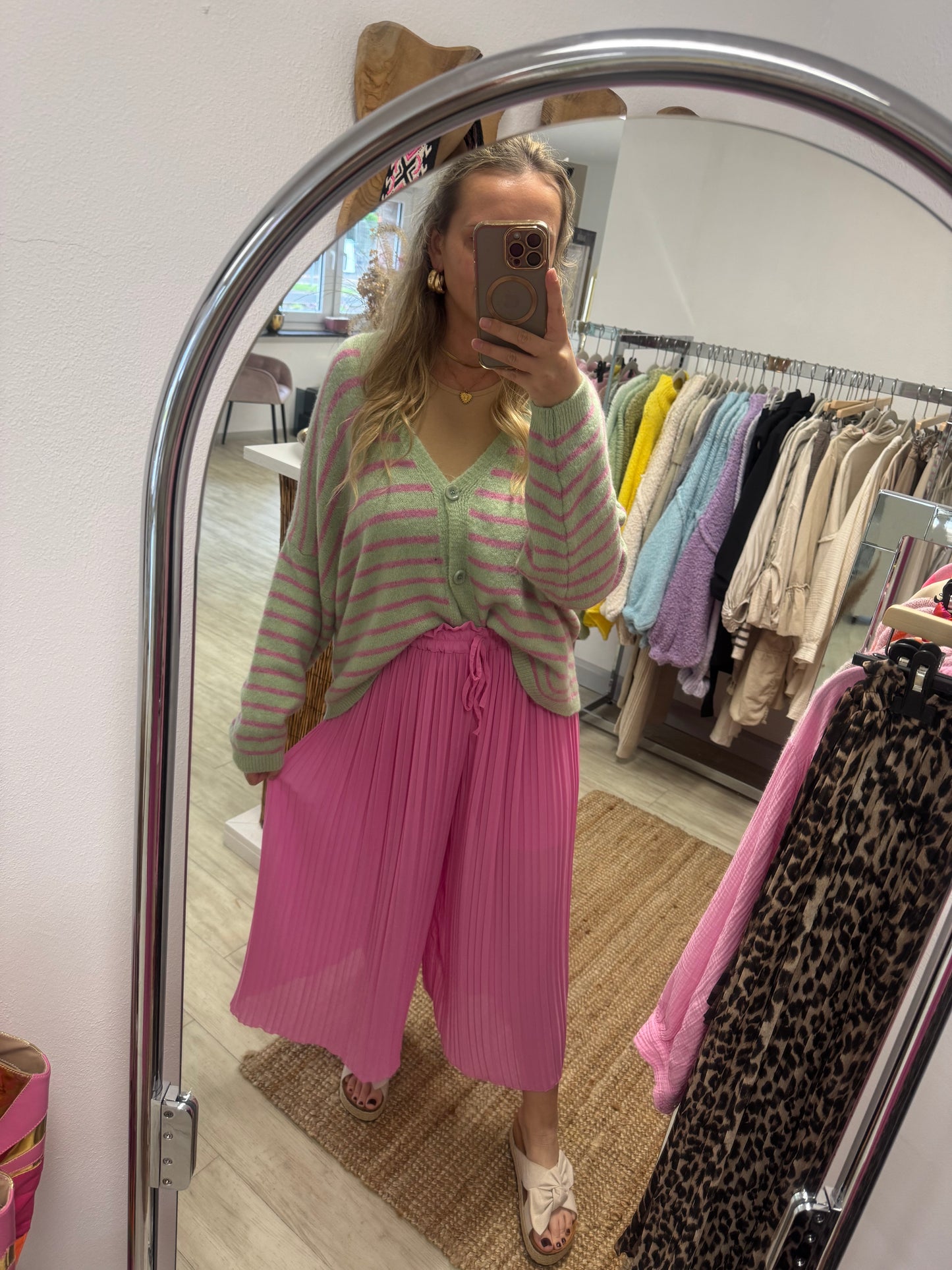 Plissee Hose Pink