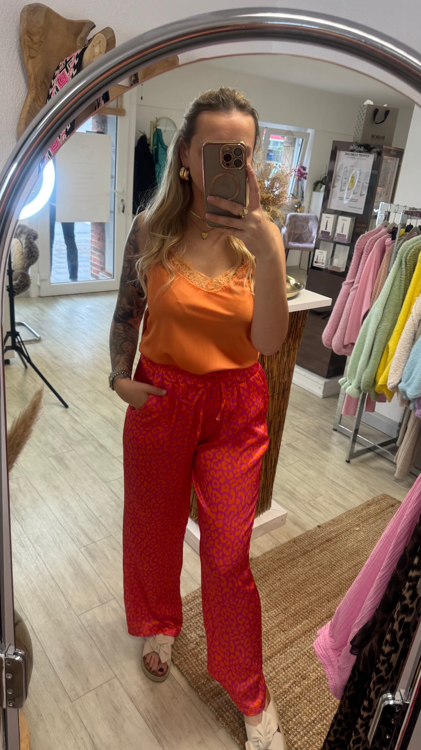 Satin Leohose Orange