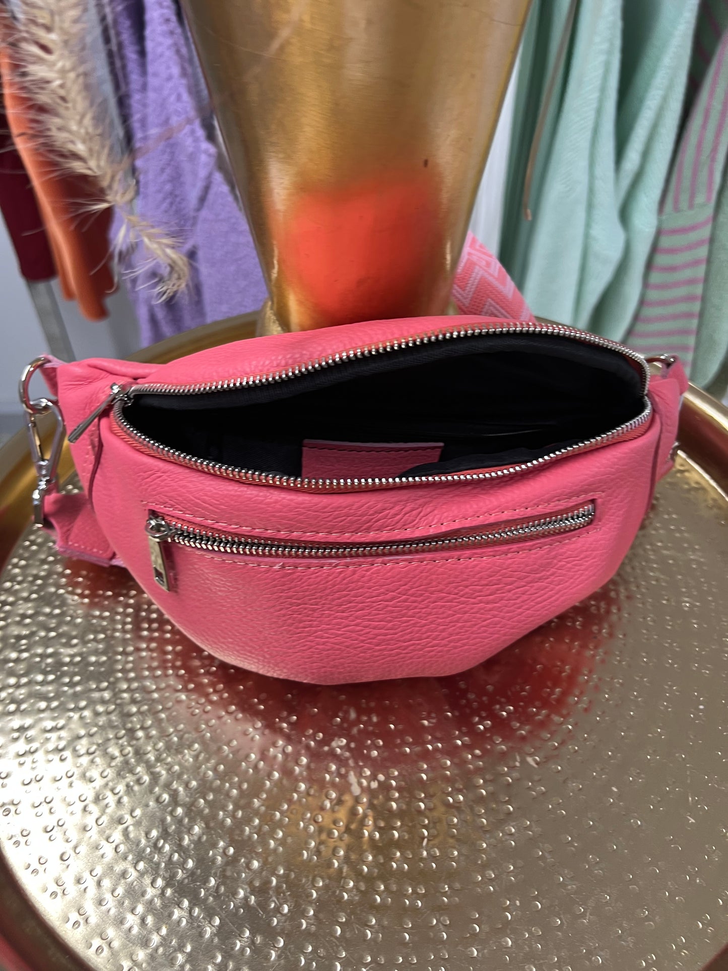 Leder Tasche pink