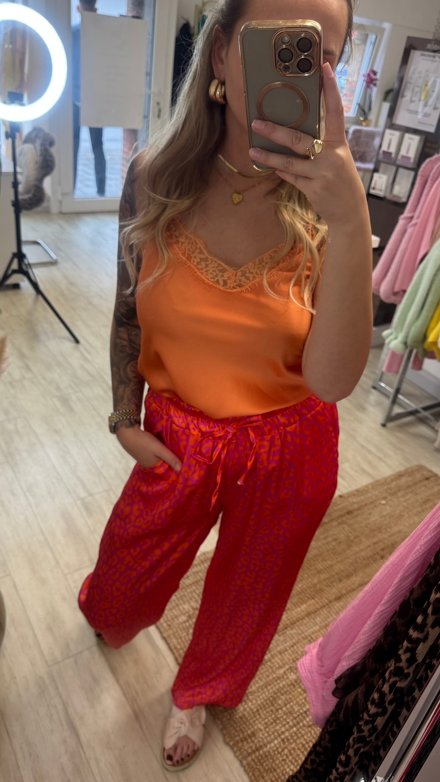 Satin Leohose Orange