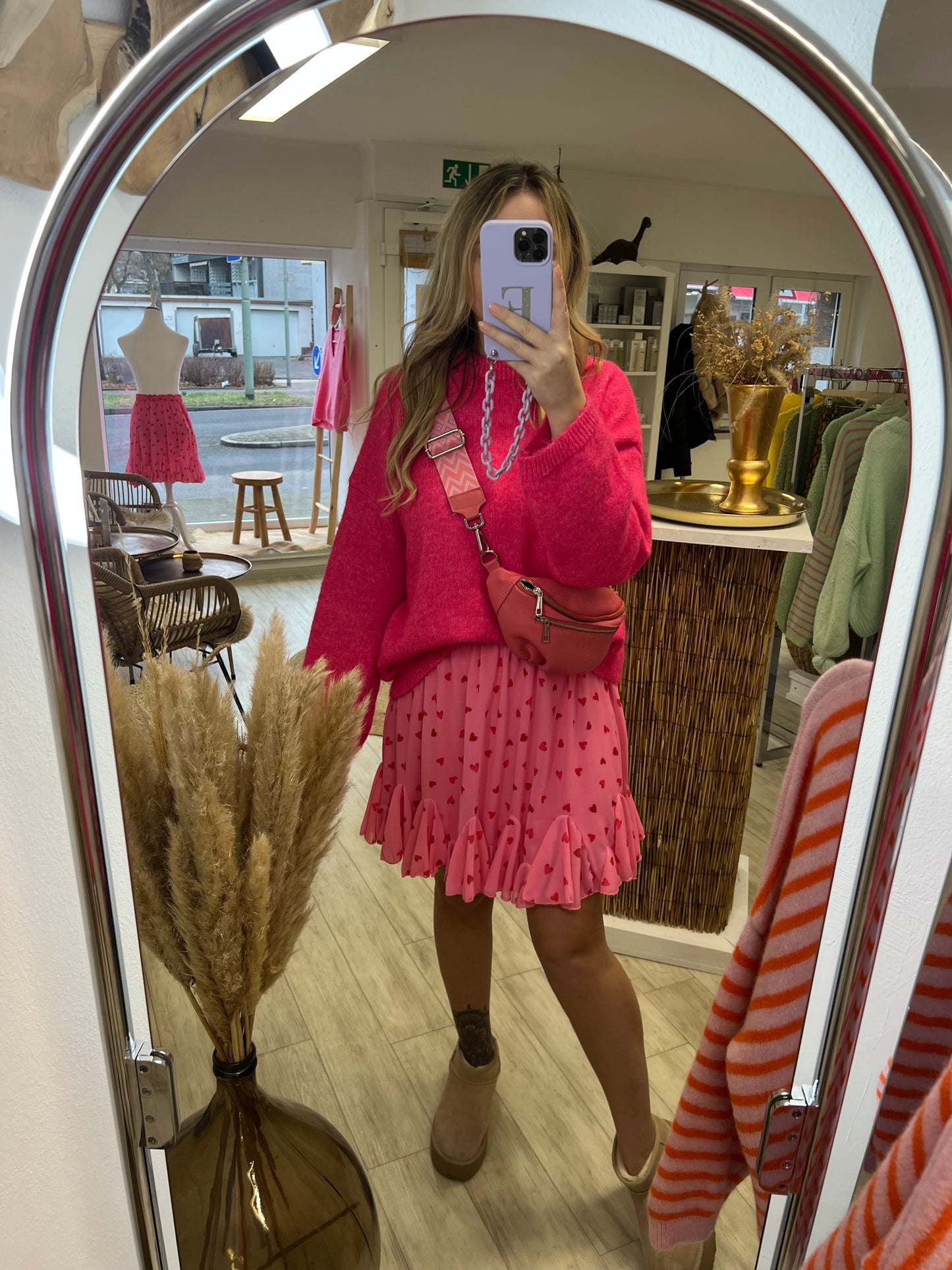 Leder Tasche pink
