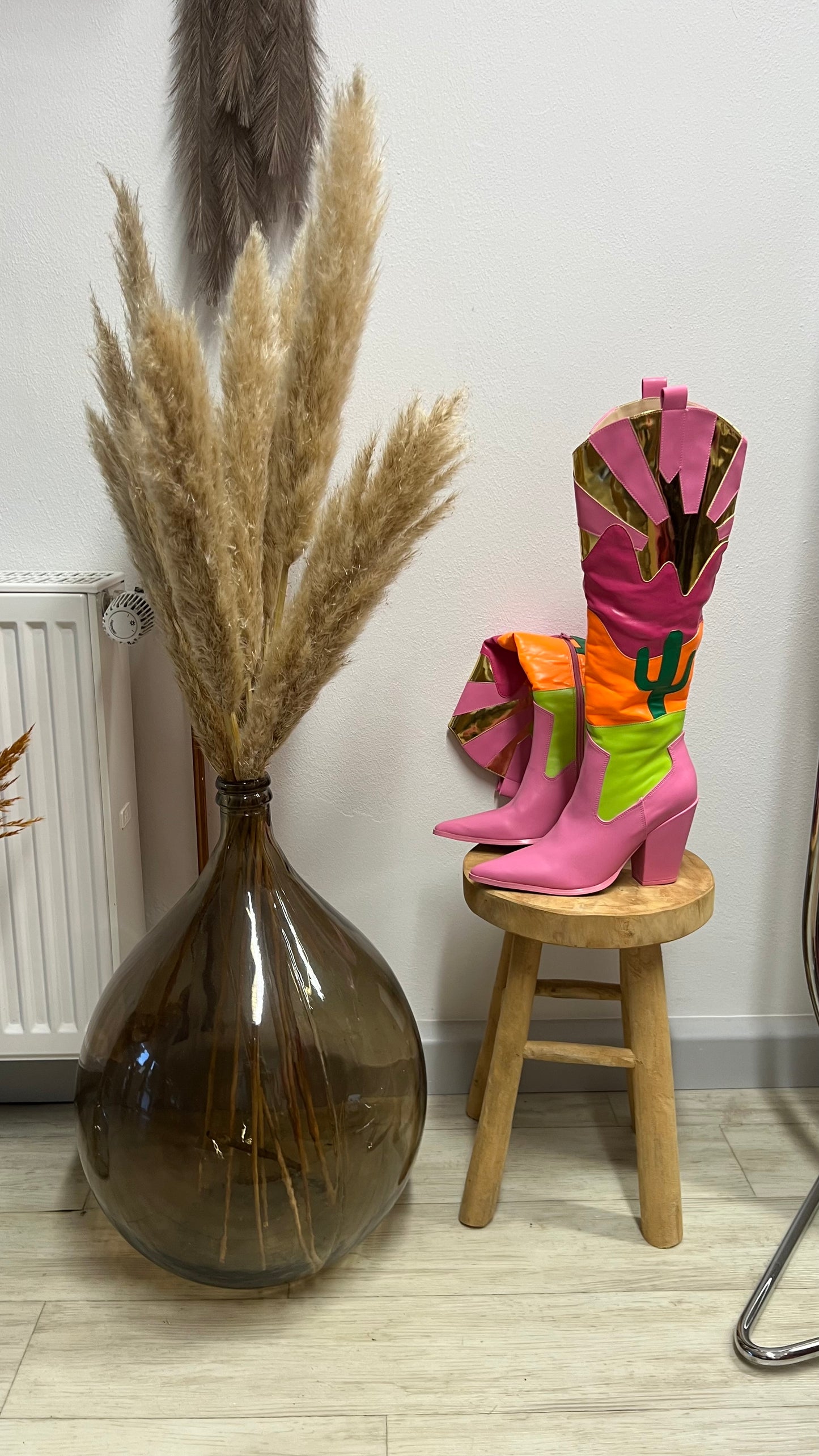 Cowboystiefel Kaktus Pink
