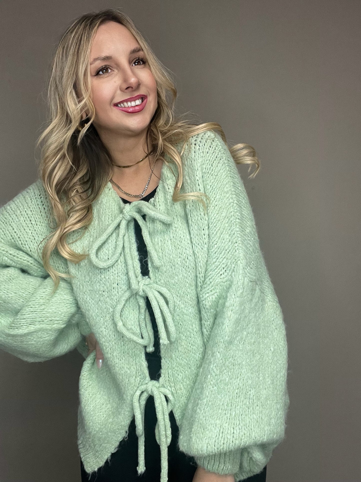 Schleifen Cardigan Grün