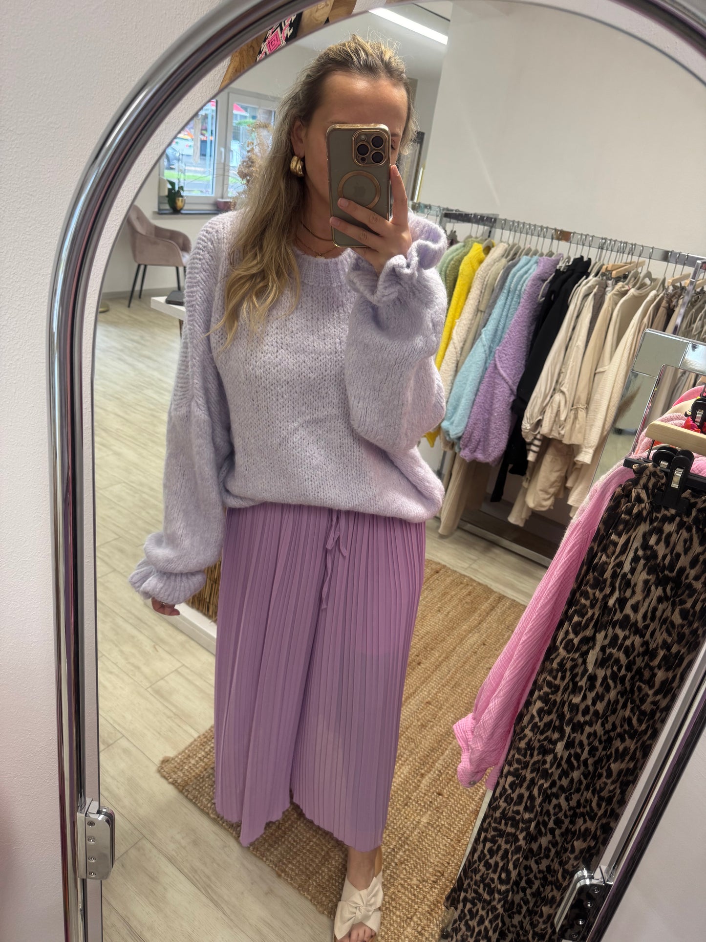 Plissee Hose Lila